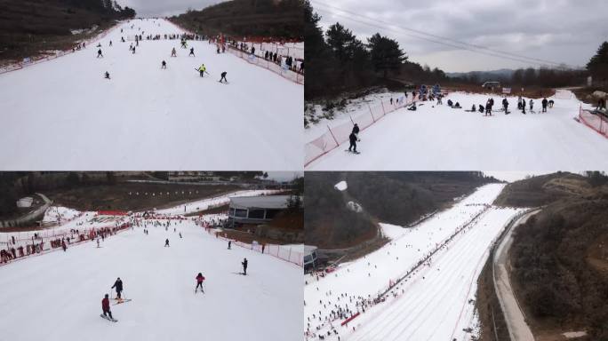 4K航拍曾家山滑雪场