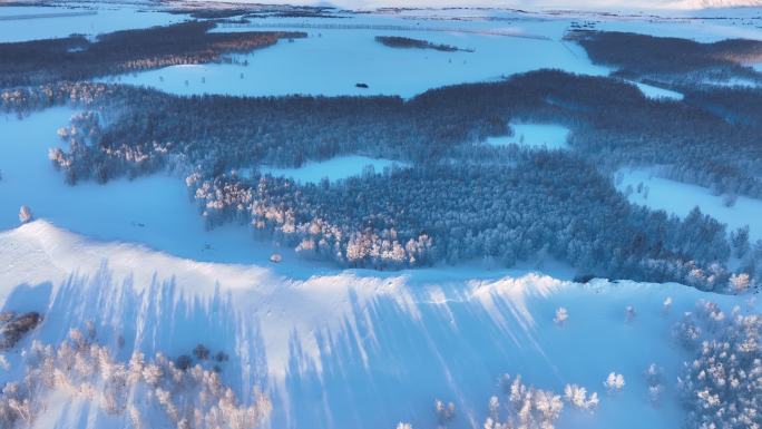 大兴安岭自然风光山区雪景