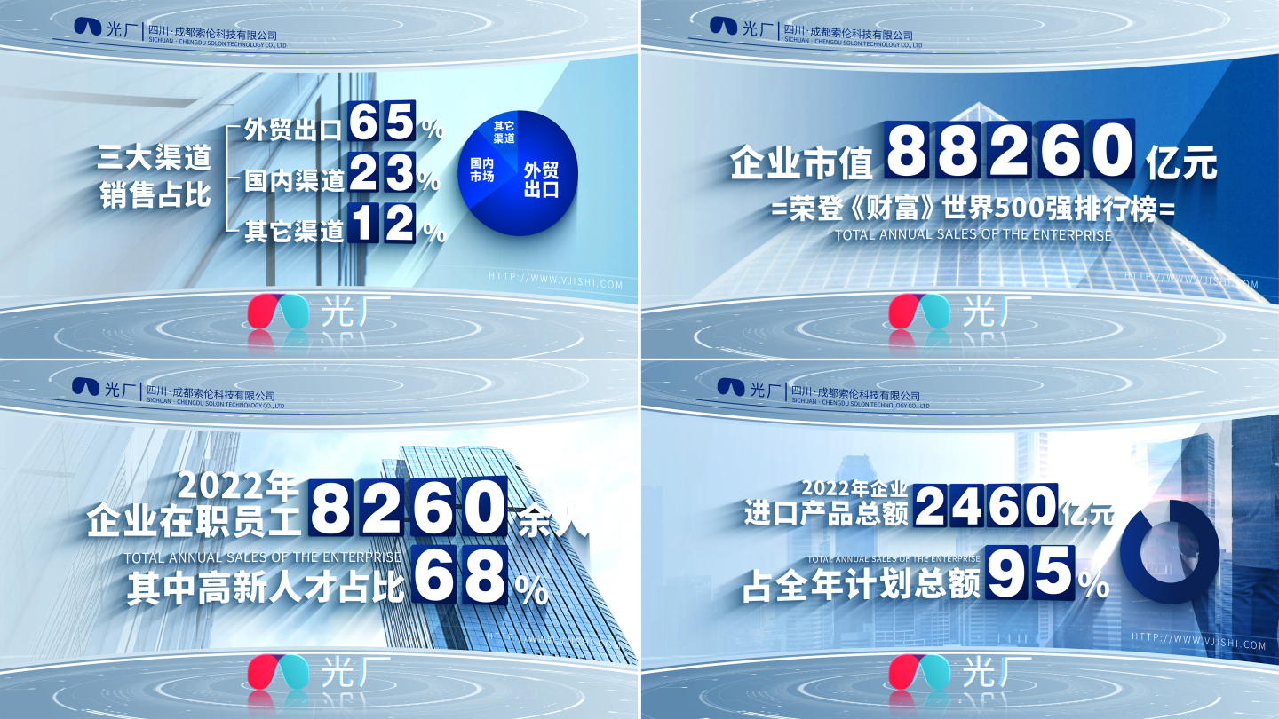 【无插件】简洁大气数据图文文字AE模板