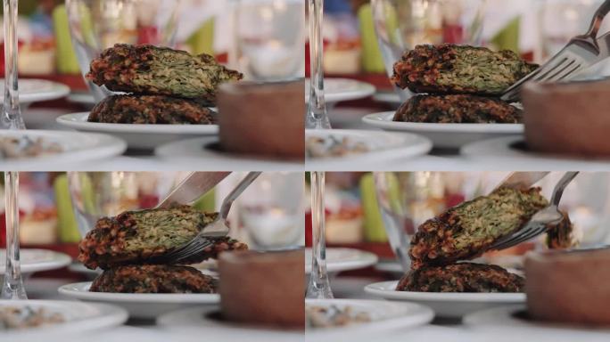 在土耳其美食的一道菜的股票视频