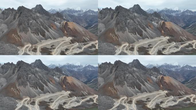 4K航拍西藏G219雄珠拉垭口梅里雪山