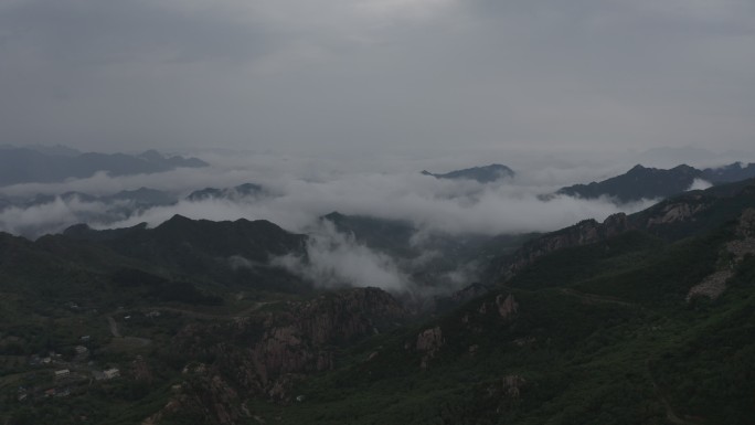 秦皇岛 祖山 航拍 云海 4k 原素材