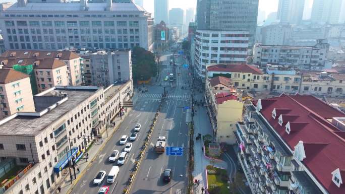 上海黄浦区河南中路航拍风景街道街景街头城