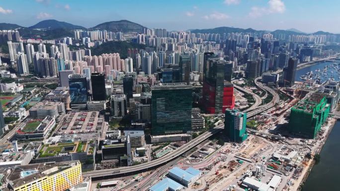 无人机拍摄的香港九龙湾