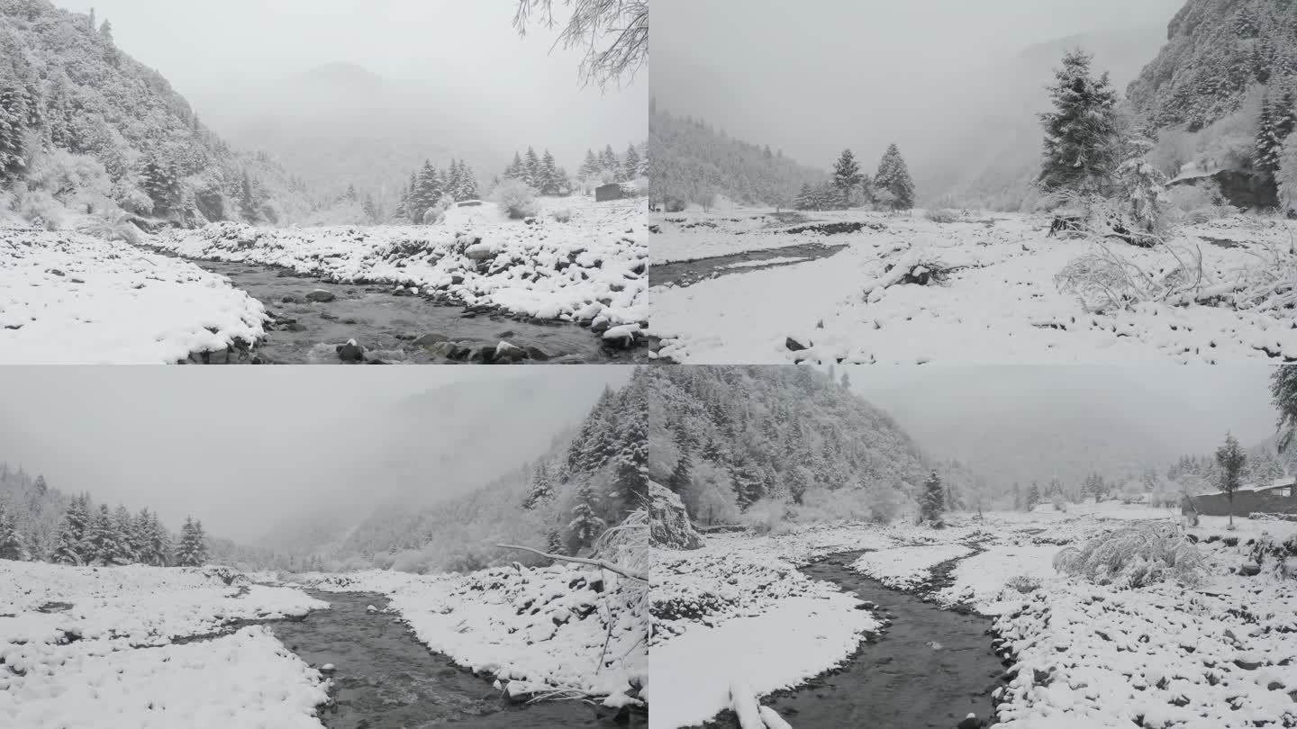 西藏雪景航拍 4K