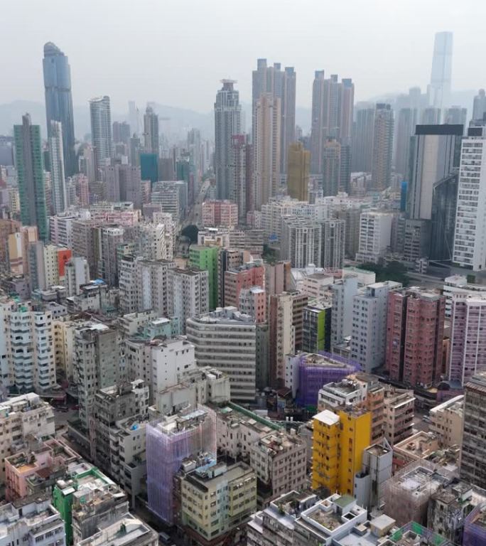 香港公寓鸟瞰图钢铁森林香港航拍香港住宅