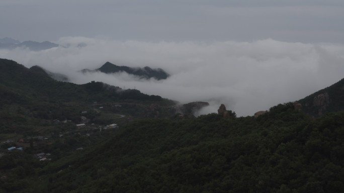 秦皇岛 祖山 航拍 云海 4k 原素材