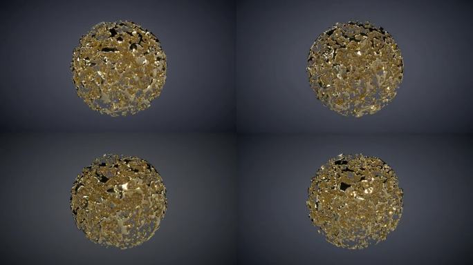 黄金噪音球抽象豪华介绍液态金属