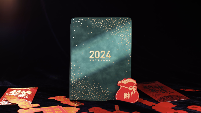 4K实拍2024新年喜庆红包从天而降