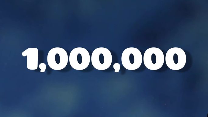 蓝色背景上的数字一百万