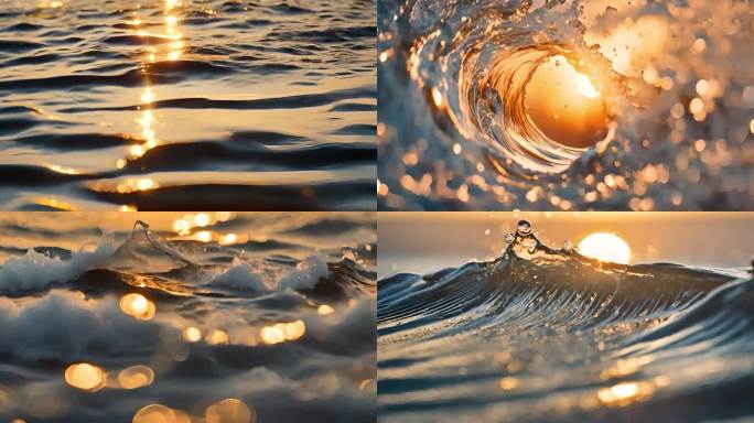 夕阳海面 水面日出波光粼粼