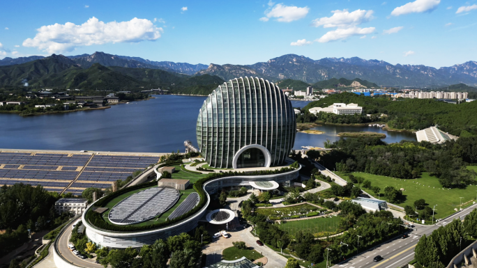 北京怀柔雁西湖APEC会议中心航拍