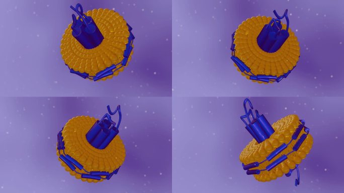 纳米圆盘物体运动的三维动画