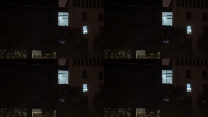 灯光窗外亮灯窗户 夜灯大楼夜景加班夜晚