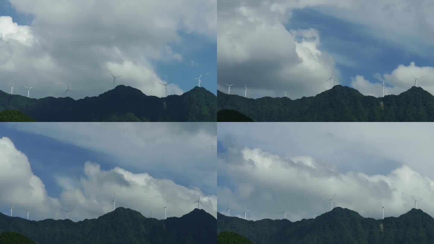 延时摄影：山顶的风车