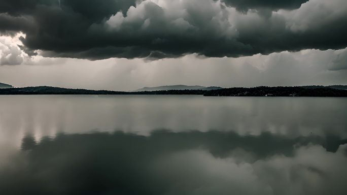 积雨云遮天蔽日云层透光空境云翻滚