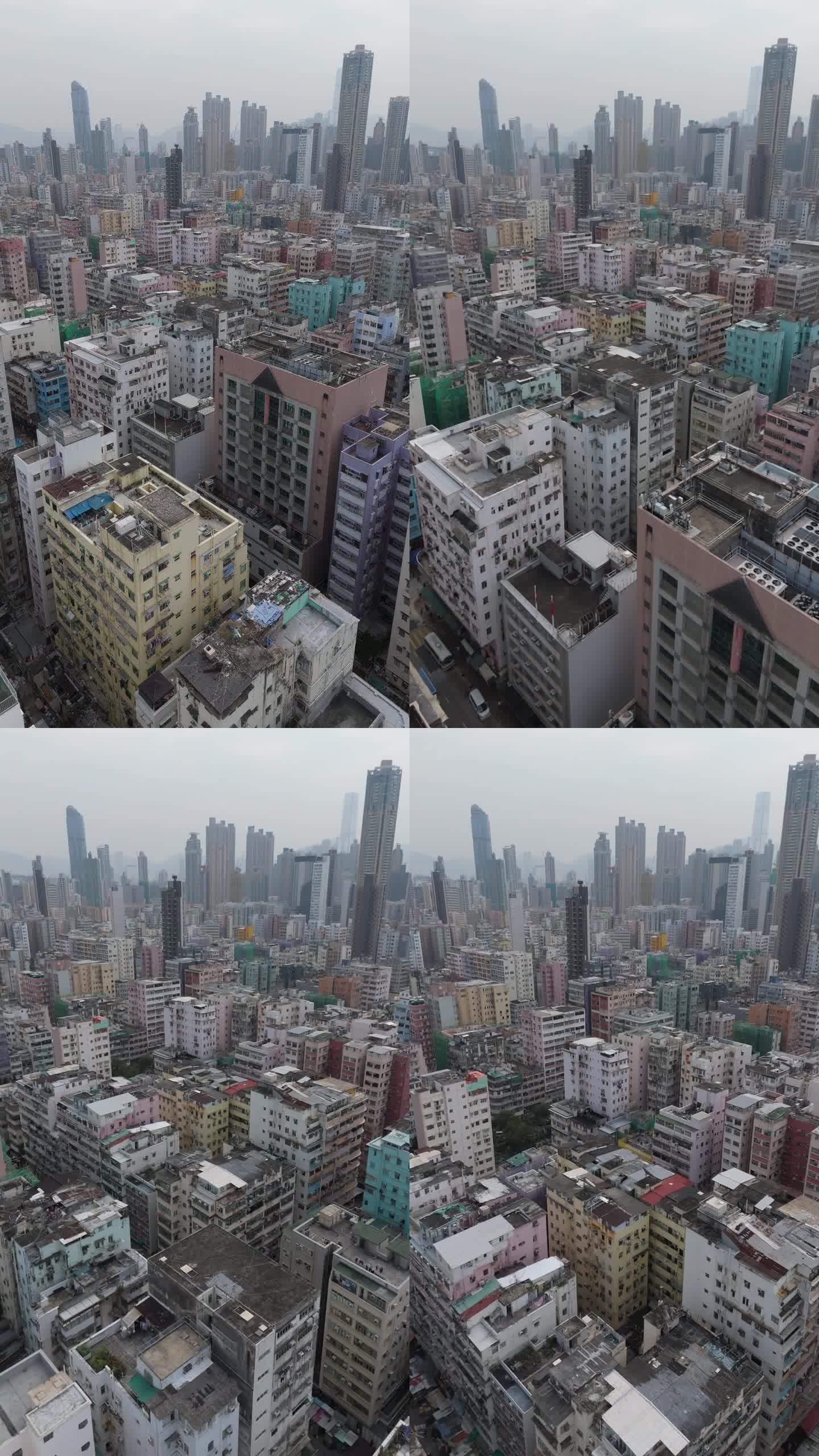 香港公寓鸟瞰图城市风光航拍城市建设城市发