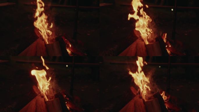 燃烧的火焰，火焰柴火农家空镜