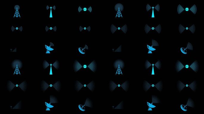 手机电信网络信号图标mg动画素材包