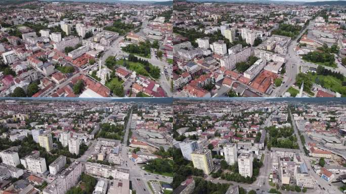 从空中俯瞰波斯尼亚和黑塞哥维那巴尼亚卢卡的城市景观