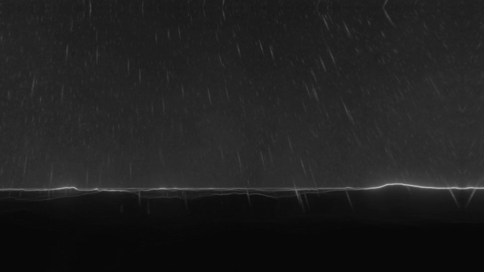 海浪雷雨天气黑白粒子线条夜晚