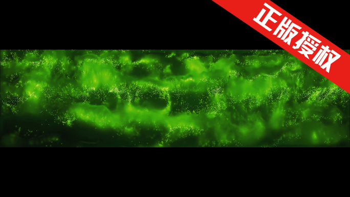 8k唯美绿色荧光海抽象海浪粒子流体