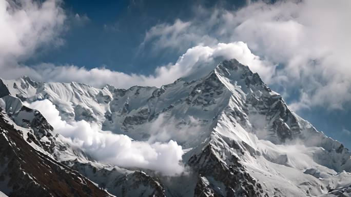 航拍雪山山川云海云层俯瞰大地大气震撼流云