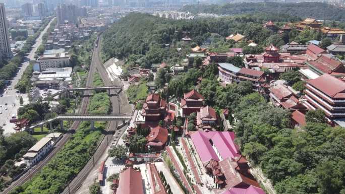 绵阳旅游圣地罗汉寺圣水寺航拍