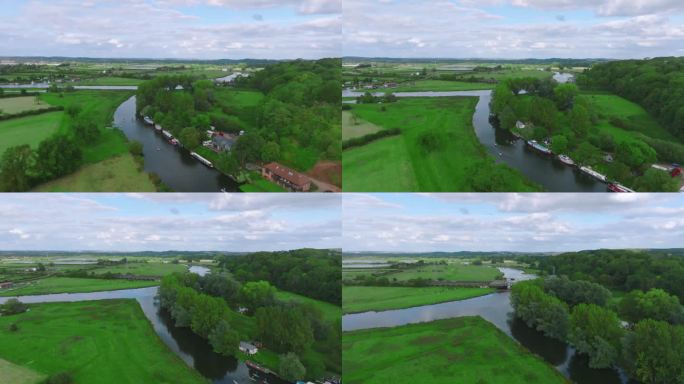 无人机拍摄的英格兰诺丁汉郡特伦特河