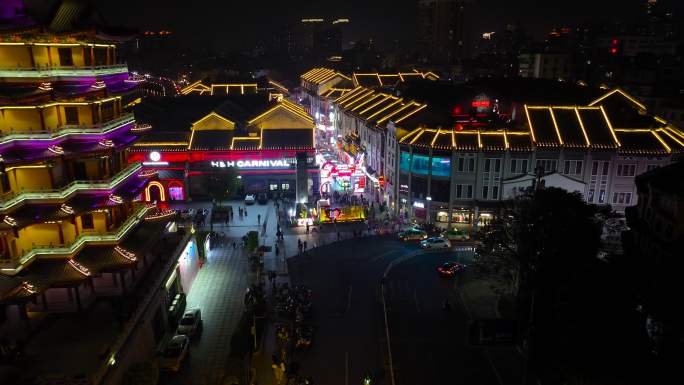 4K航拍惠州市合江楼夜景1