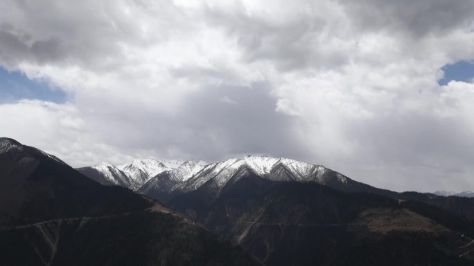 藏区风光延时 雪山山脉延时 天空延时镜头