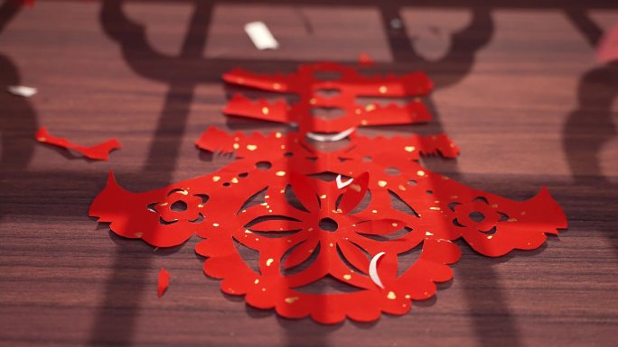 剪纸传统文化春节年味素材