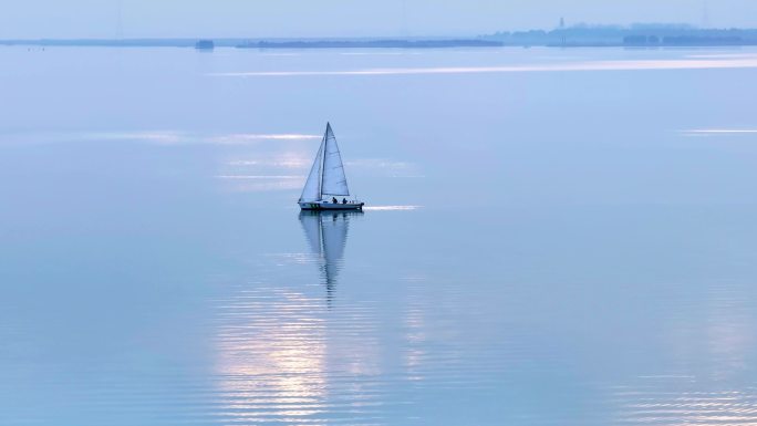 苏州太湖湾公园帆船航拍4k