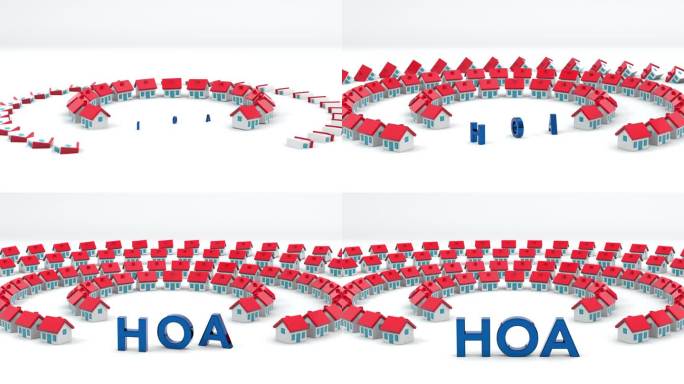 HOA房主协会动画概念- 4K库存视频
