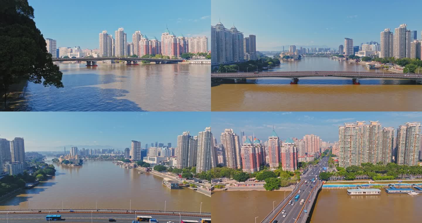 航拍福州闽江大桥