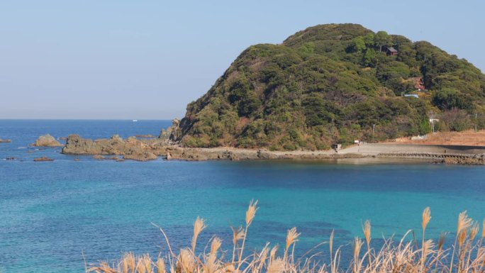 从福冈县大岛看美丽的大海和风景