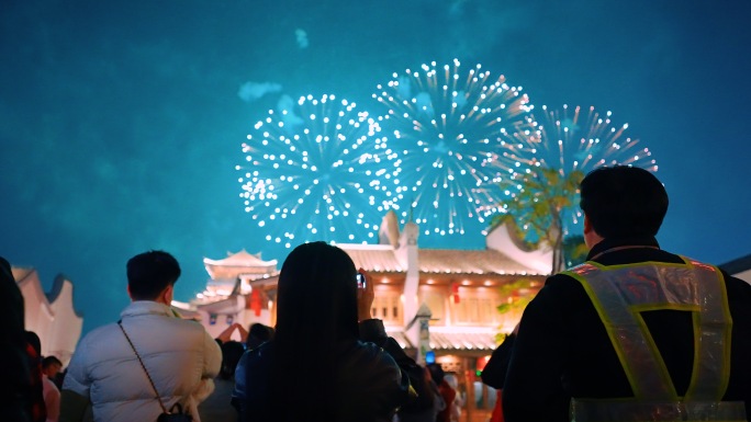 过年视频 过年晚上春节新春年味过新年过年