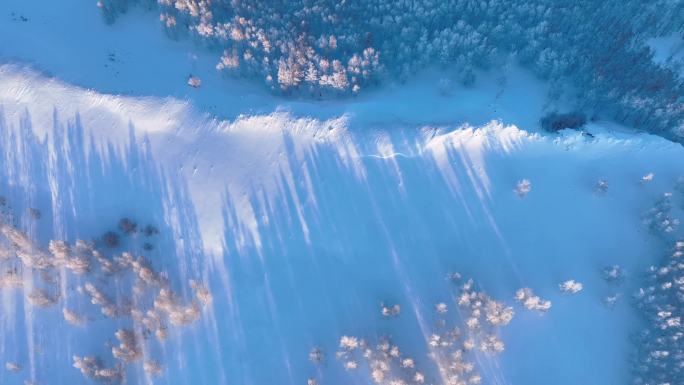 冬季丘陵山地雪原雪景