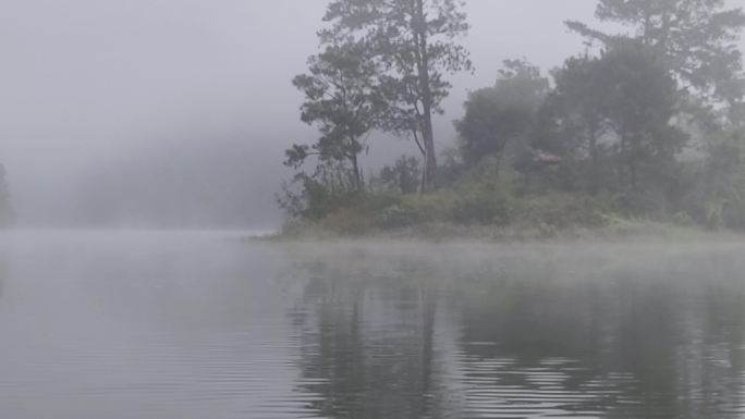 白雾弥漫雾气腾腾白雾流动雾气弥漫浓雾气湖