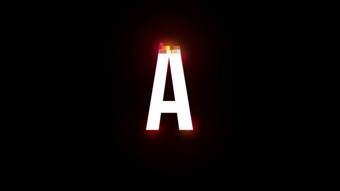 带alpha通道的像素字母A，像素字母表，8位