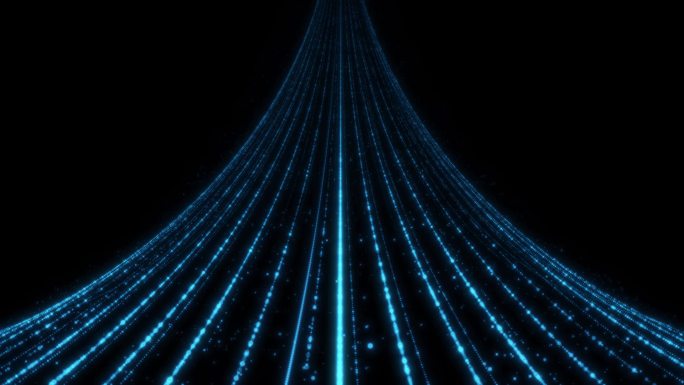 蓝色粒子线条汇聚扩散冲击工程文件