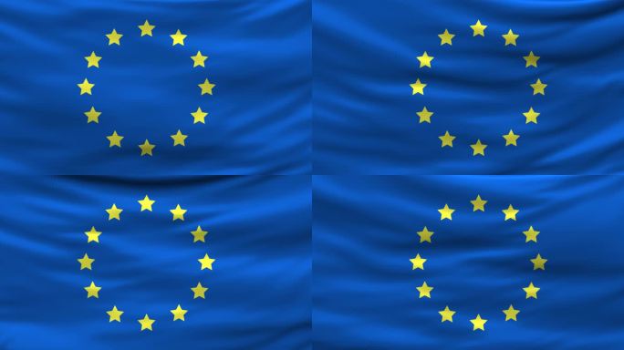 4K欧盟旗帜飘散视频素材
