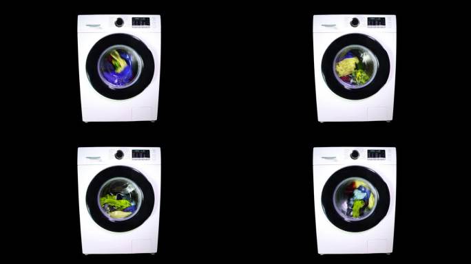 洗衣机和五颜六色的衣服