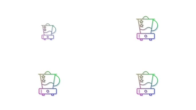 彩色的错误图标动画在一个白色的背景。