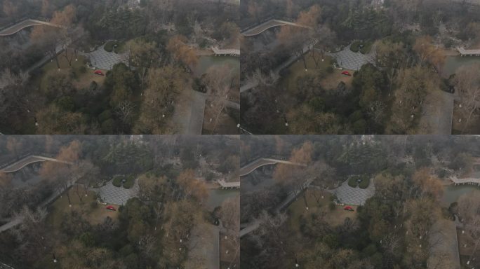 西安革命公园杨虎城雕像航拍12