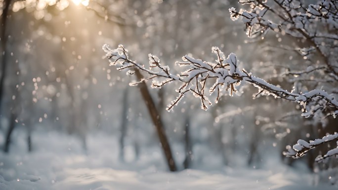 冬天唯美下雪场景