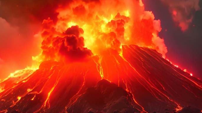 火山爆发火山喷发12K沉浸式超宽屏幕背景
