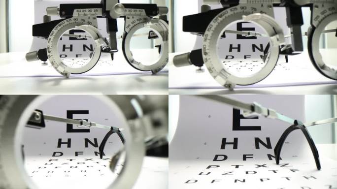 视力表测试和试验框架眼科医生的工具