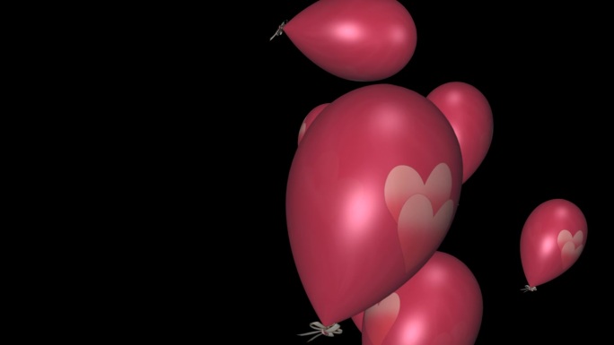 爱情气球-粉红色的心-飞行过渡- 03
