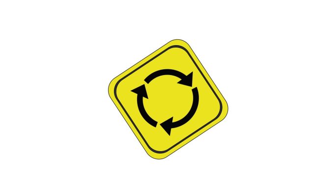 一个转弯道路交通标志图标的动画视频